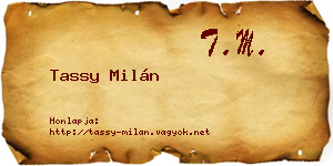 Tassy Milán névjegykártya