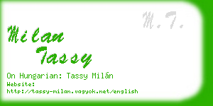 milan tassy business card